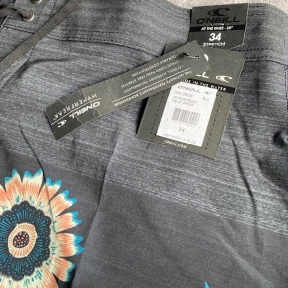 Water Resistant Hyperfreak Stretch Swim Boardshorts, 20 Inch Out seam, Size 34 - Picture 6 of 7